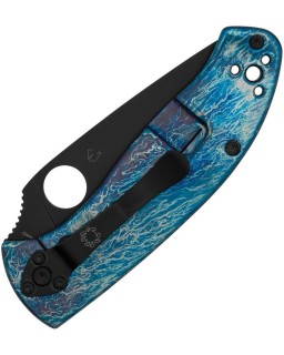 Tenacious R.I.L. D2 steel black PVD coated blade blue Titanium handle Disarray Finish