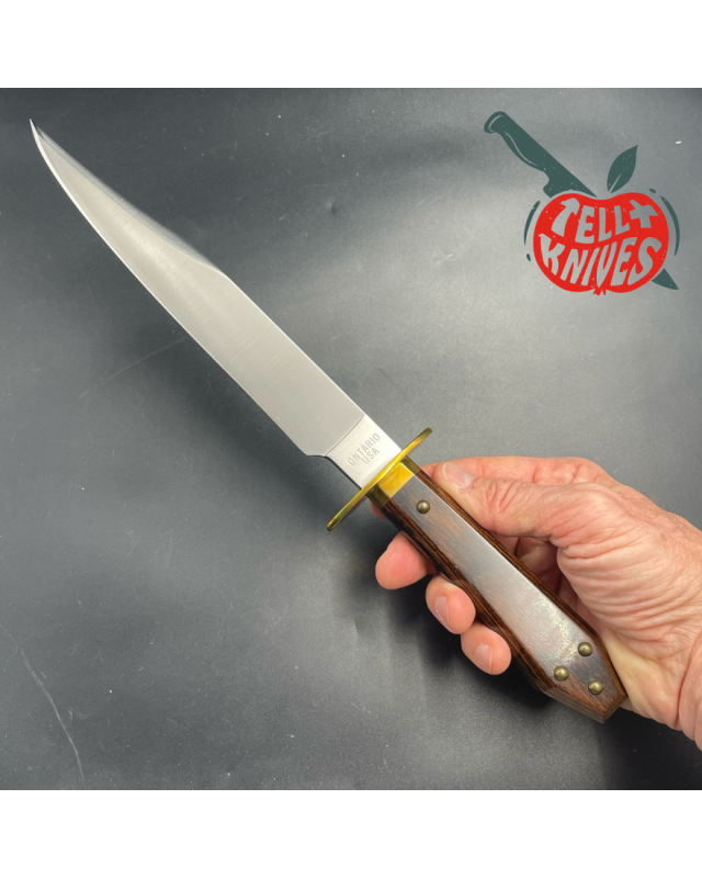 ONTARIO USA Bill Bagwell Gambler QS13 steel brass guard Pakka wood coffin handle