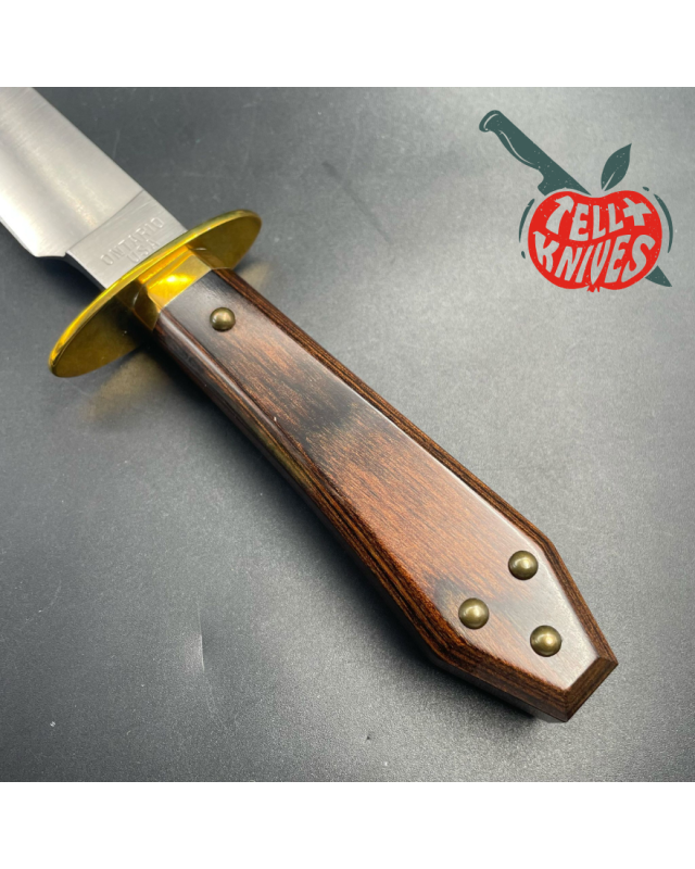 ONTARIO USA Bill Bagwell Gambler QS13 steel brass guard Pakka wood coffin handle