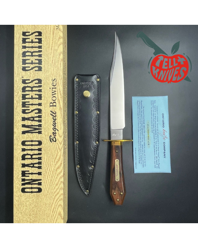 ONTARIO USA Bill Bagwell Gambler QS13 steel brass guard Pakka wood coffin handle