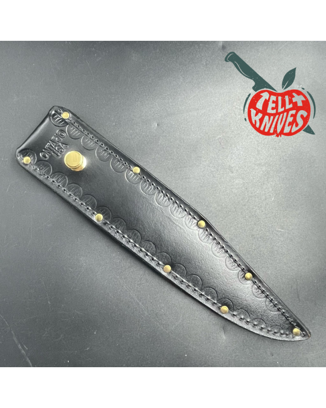 ONTARIO USA Bill Bagwell Gambler QS13 steel brass guard Pakka wood coffin handle