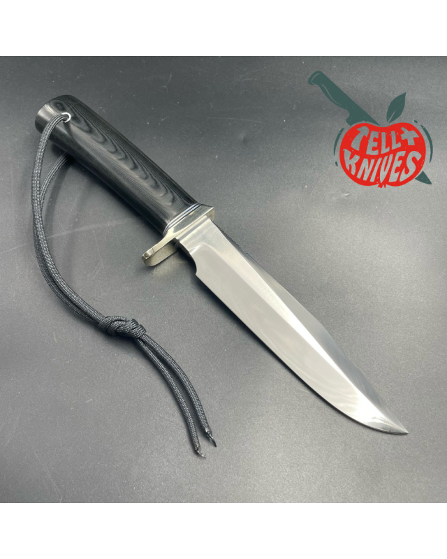 Model 5 - 6 Camp And Trail forged carbon steel black micarta handle with compass nickel silver guard black leather sheath