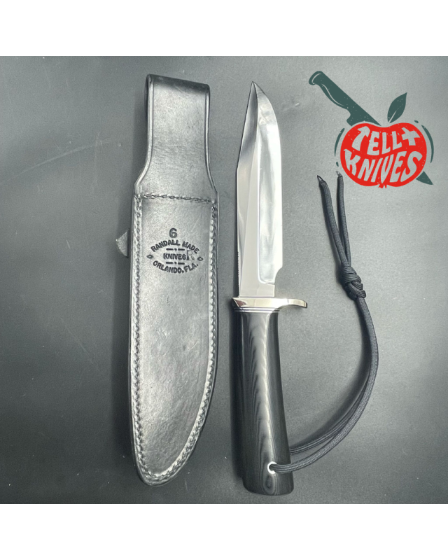 Model 5 - 6 Camp And Trail forged carbon steel black micarta handle with compass nickel silver guard black leather sheath