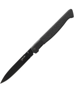 Drop Point Specter CPM-20CV premium steel black PVD coated blade Carbon Fiber handle linerlock