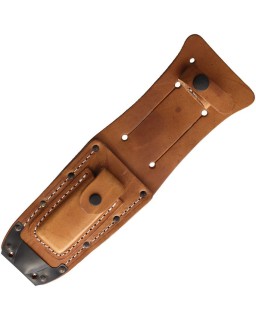 Air Force Survival Pilot Knife black zinc phosphate coated sawback carbon steel blade leather sheath