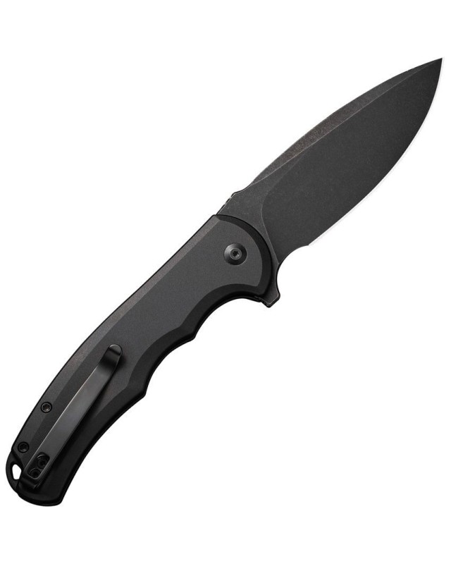 Praxis Button Lock Nitro-V steel blackwash finish blade black aluminium handle flipper Praxis Button Lock Nitro-V steel blackwash finish blade black aluminium handle flipper