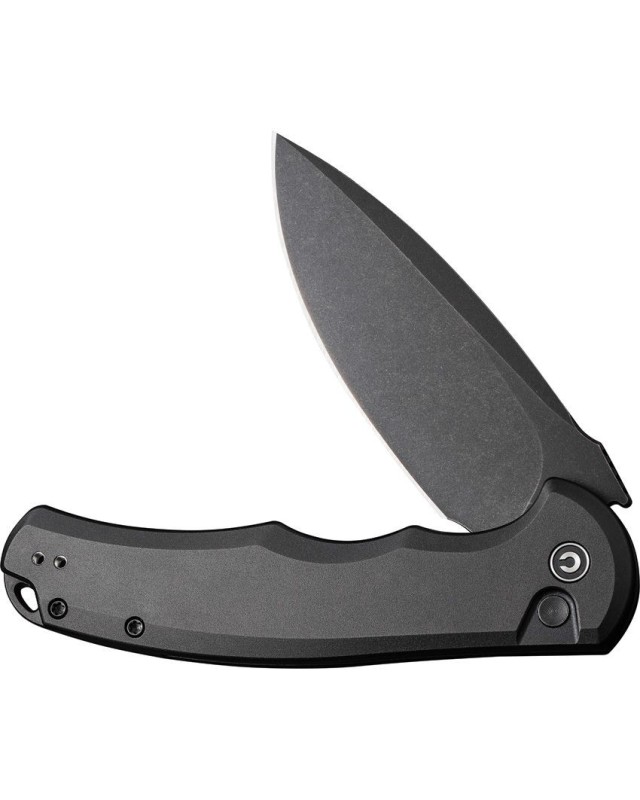 Praxis Button Lock Nitro-V steel blackwash finish blade black aluminium handle flipper Praxis Button Lock Nitro-V steel blackwash finish blade black aluminium handle flipper