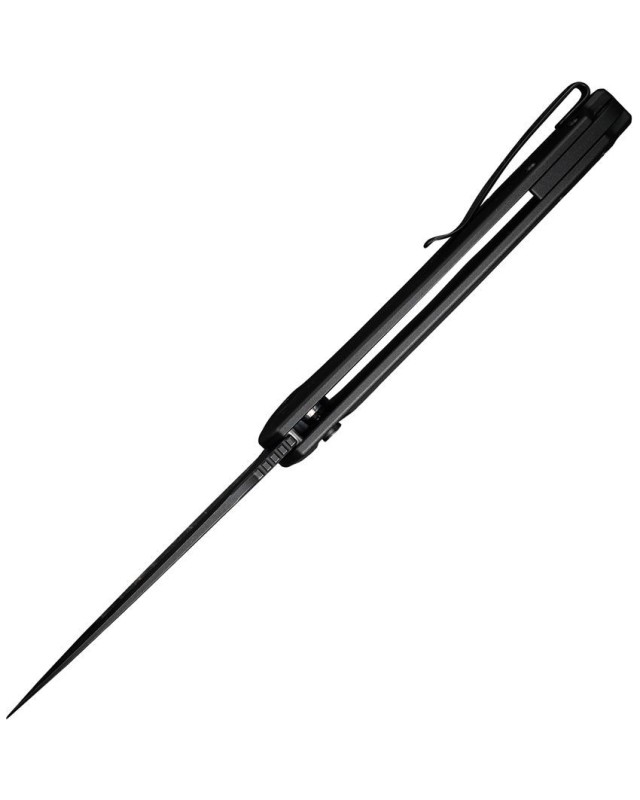 Praxis Button Lock Nitro-V steel blackwash finish blade black aluminium handle flipper Praxis Button Lock Nitro-V steel blackwash finish blade black aluminium handle flipper