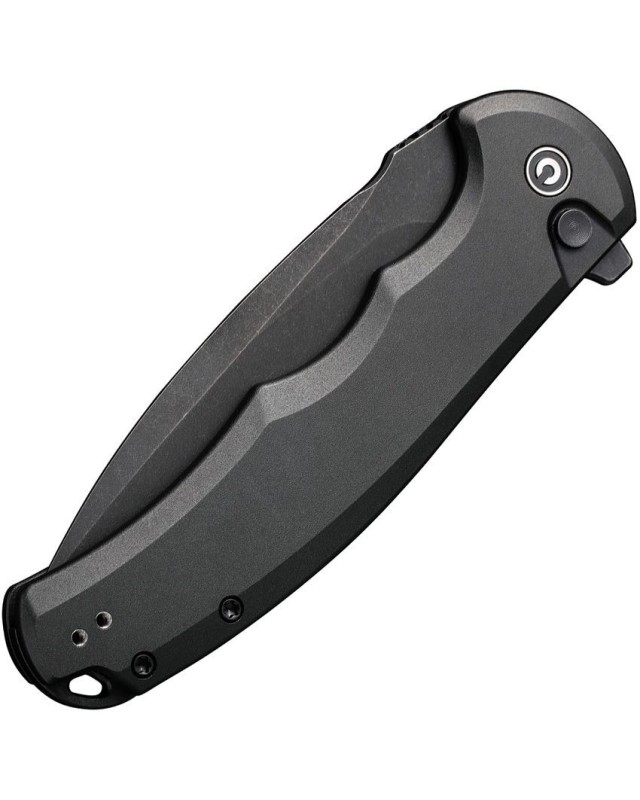 Praxis Button Lock Nitro-V steel blackwash finish blade black aluminium handle flipper Praxis Button Lock Nitro-V steel blackwash finish blade black aluminium handle flipper