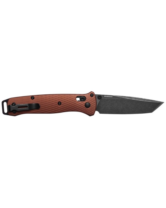 Bailout CPM-MagnaCut steel Battlewash finish burnt orange aluminium handle Bailout CPM-MagnaCut steel Battlewash finish burnt orange aluminium handle