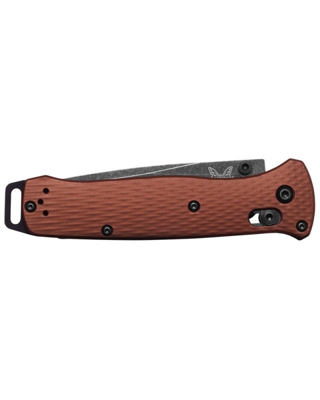 Bailout CPM-MagnaCut steel Battlewash finish burnt orange aluminium handle Bailout CPM-MagnaCut steel Battlewash finish burnt orange aluminium handle