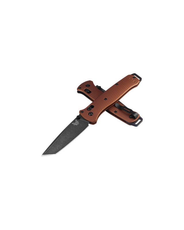 Bailout CPM-MagnaCut steel Battlewash finish burnt orange aluminium handle Bailout CPM-MagnaCut steel Battlewash finish burnt orange aluminium handle