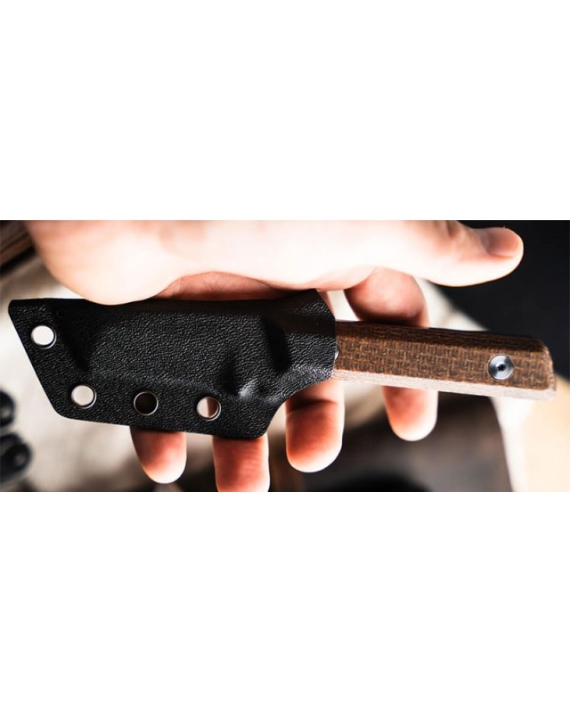 Thicker Clipper full tang blackwash D2 steel canva micarta black kydex sheath Thicker Clipper full tang blackwash D2 steel canva micarta black kydex sheath
