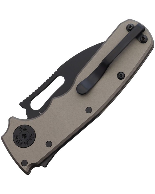 Shark-Cub Slicer Shark-Lock CPM-20CV premium steel black DLC coated blade finish gray aluminium handle Shark-Cub Slicer Shark-Lock CPM-20CV premium steel black DLC coated blade finish gray aluminium handle