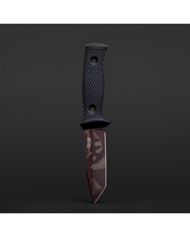 M-1XT Tanto full tang ELMAX Post-Apocalyptic finish black G10 handle black kydex