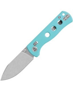 Canary folding knife 14C28N steel stonewash finish blade Glyde Lock Tiffany blue G10 handle