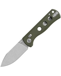 Canary folding knife 14C28N steel stonewash finish blade Glyde Lock OD green G10 handle