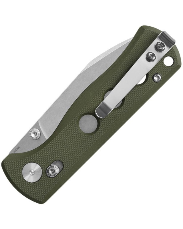 Canary folding knife 14C28N steel stonewash finish blade Glyde Lock OD green G10 handle Canary folding knife 14C28N steel stonewash finish blade Glyde Lock OD green G10 handle