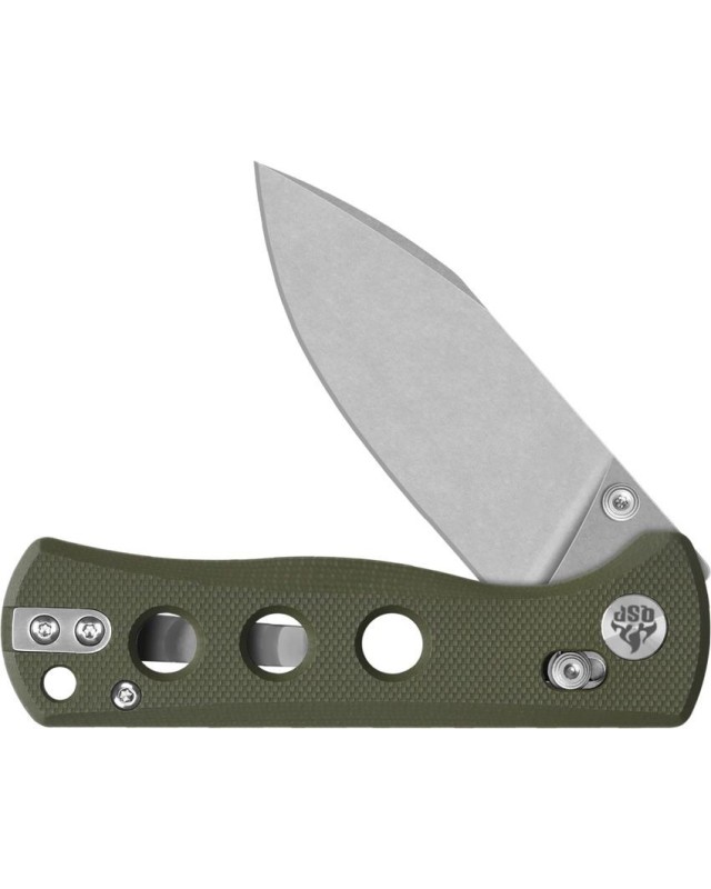 Canary folding knife 14C28N steel stonewash finish blade Glyde Lock OD green G10 handle Canary folding knife 14C28N steel stonewash finish blade Glyde Lock OD green G10 handle