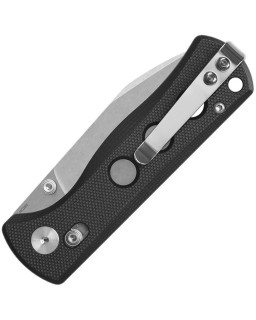 Canary folding knife 14C28N steel stonewash finish blade Glyde Lock black G10 handle