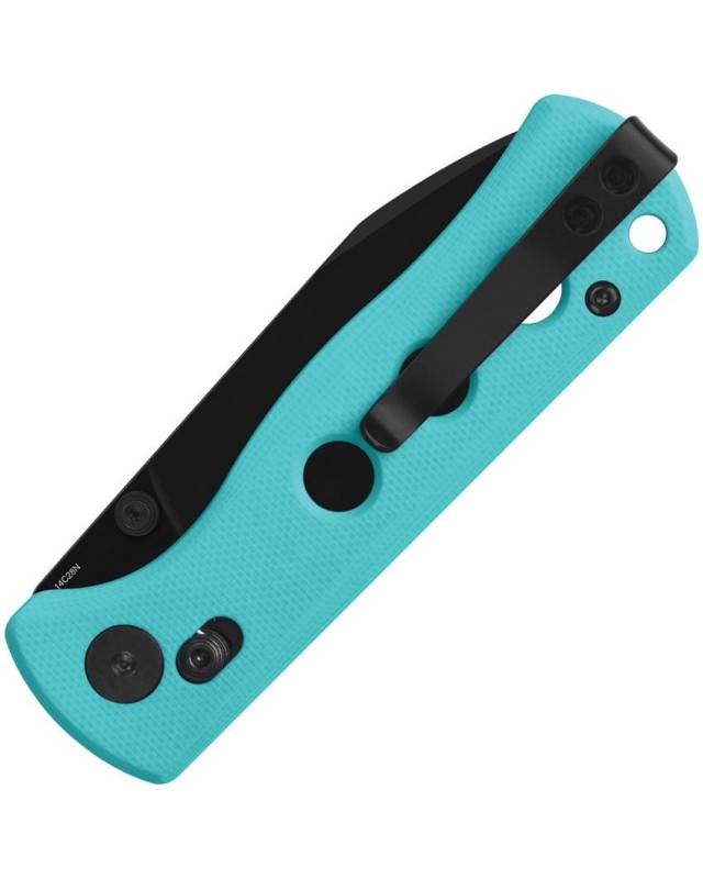 Canary folding knife 14C28N steel black finish blade Glyde Lock Tiffany blue G10 handle Canary folding knife 14C28N steel black finish blade Glyde Lock Tiffany blue G10 handle