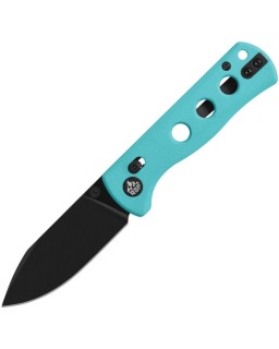 Canary folding knife 14C28N steel black finish blade Glyde Lock Tiffany blue G10 handle