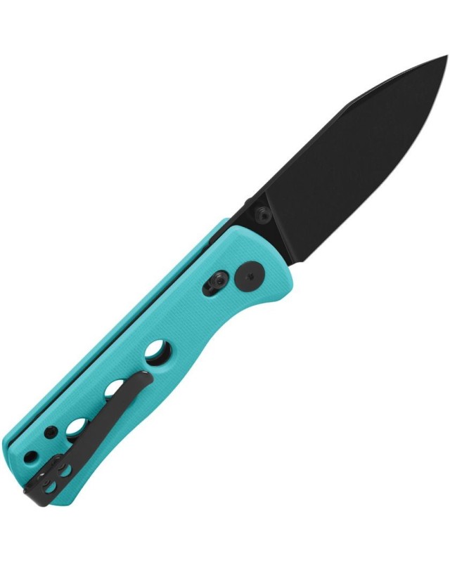 Canary folding knife 14C28N steel black finish blade Glyde Lock Tiffany blue G10 handle Canary folding knife 14C28N steel black finish blade Glyde Lock Tiffany blue G10 handle