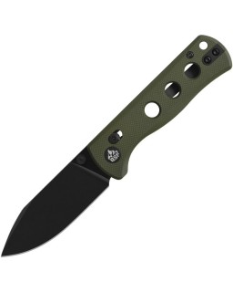 Canary folding knife 14C28N steel black finish blade Glyde Lock OD green G10 handle
