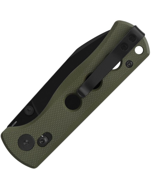 Canary folding knife 14C28N steel black finish blade Glyde Lock OD green G10 handle Canary folding knife 14C28N steel black finish blade Glyde Lock OD green G10 handle