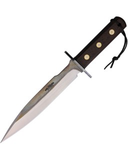 Von Tempsky Fighter High Carbon steel full tang blade wood handle black leather sheath