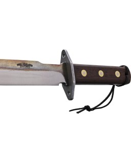 Von Tempsky Fighter High Carbon steel full tang blade wood handle black leather sheath