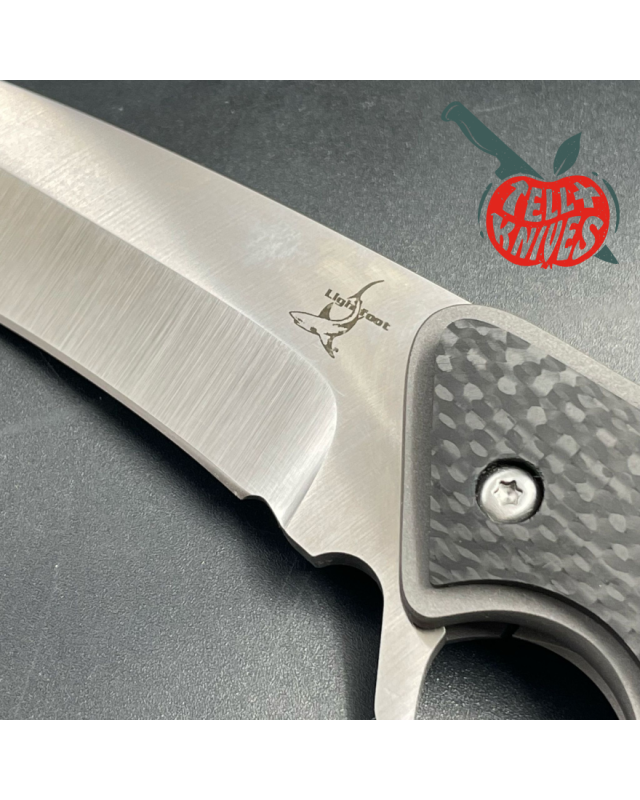 Greg Lightfoot Full Contact tactical folder BG-42 steel hand polished blade finish Titanium handle carbon fiber overlay Greg Lightfoot Full Contact tactical folder BG-42 steel hand polished blade finish Titanium handle carbon fiber overlay