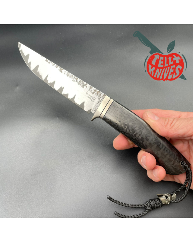 Sergey Shidlovskiy Model Dandy XL Laminate forged REX121 & N690 stainless steel silver nickel guard carbon fiber handle