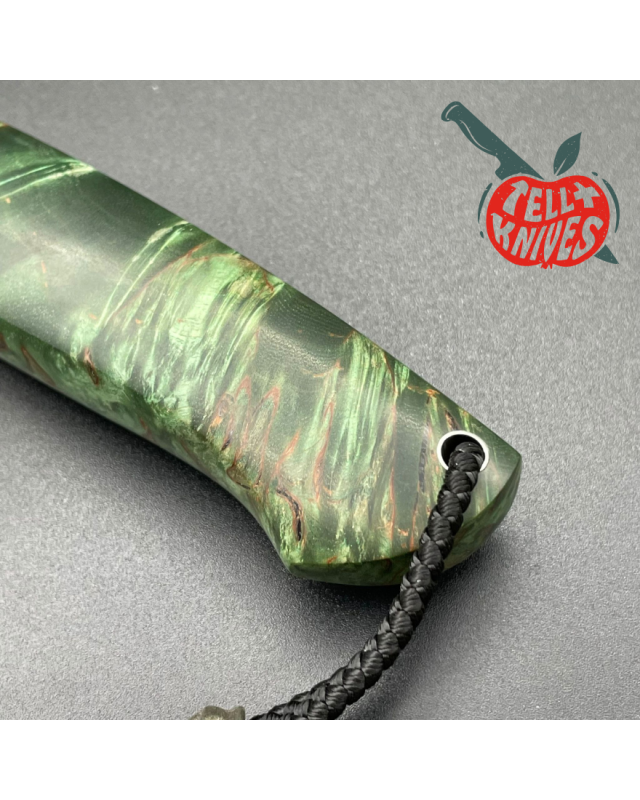 Sergey SHIDLOVSKIY - Green Pirate Copper - laminate D2, 154CM & copper blade green carelian birch wood black leather she