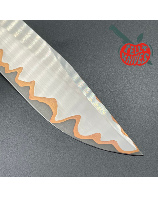 Sergey SHIDLOVSKIY - Green Pirate Copper - laminate D2, 154CM & copper blade green carelian birch wood black leather she