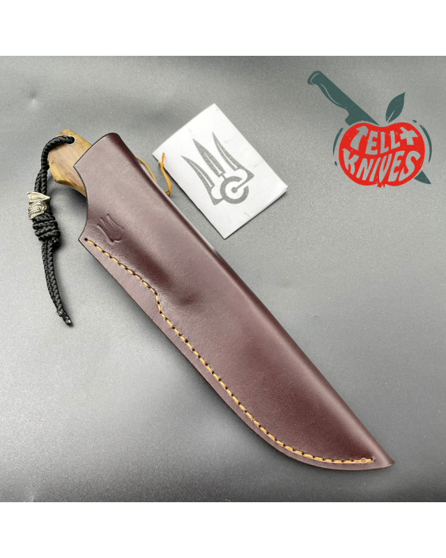 Sergey SHIDLOVSKIY - Brown Pirate Copper - laminate D2, 154CM & copper blade brown carelian birch wood brown leather she