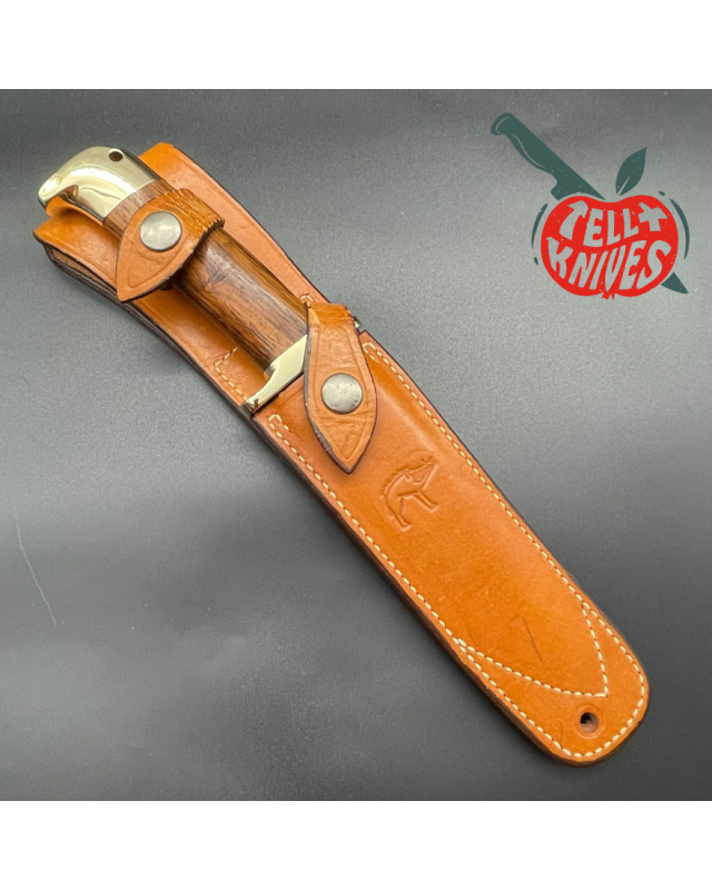 Jean Tanazacq Modèle Tronçay 1 acier 440C forgé finition miroir garde laiton manche bois de noyer étui cuir Jean Tanazacq Modèle Tronçay 1 acier 440C forgé finition miroir garde laiton manche bois de noyer étui cuir
