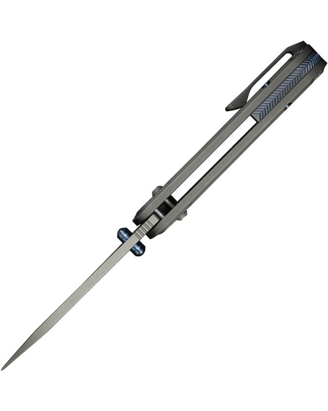 WE Knife Co Bougie Banter Crossbar Lock S45VN premium steel stonewash finish blade Gray Titanium Handle WE Knife Co Bougie Banter Crossbar Lock S45VN premium steel stonewash finish blade Gray Titanium Handle