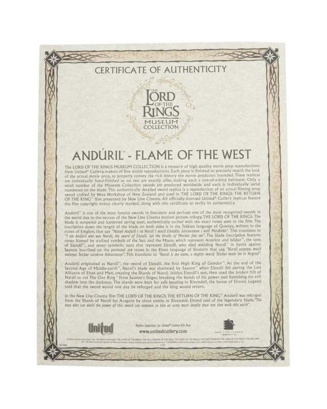 Lord of the Rings - Anduril The Sword of Aragorn - Museum Collection Edition