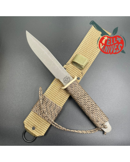 John EK - 1991 Commando Bowie - Operation Desert Storm Edition full tang 440C steel grey coating paracord wrapped handle