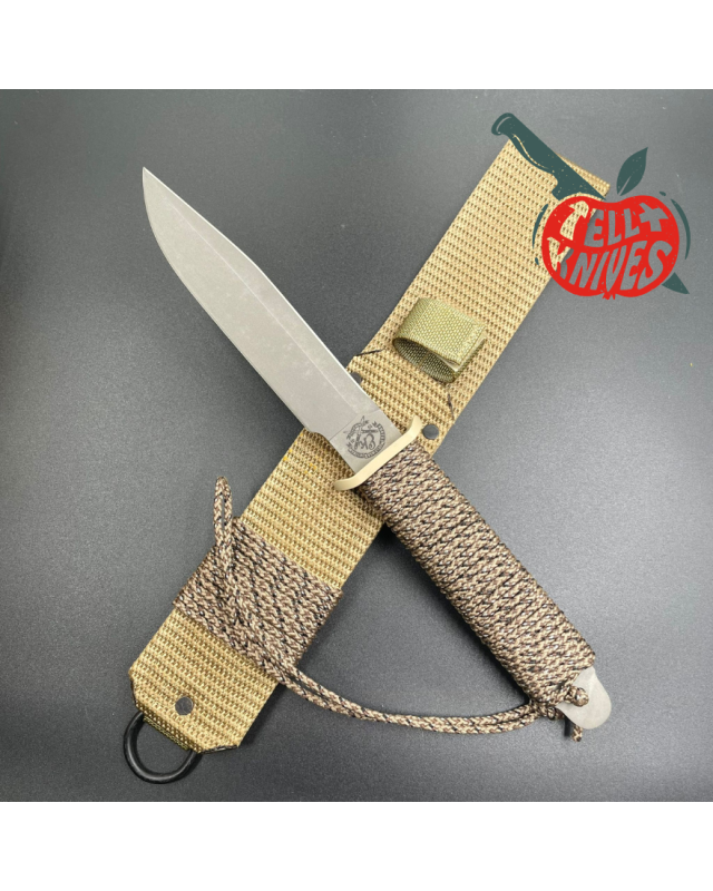 John EK - 1991 Commando Bowie - Operation Desert Storm Edition full tang 440C steel grey coating paracord wrapped handle