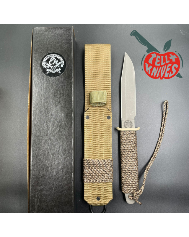 John EK - 1991 Commando Bowie - Operation Desert Storm Edition full tang 440C steel grey coating paracord wrapped handle John EK - 1991 Commando Bowie - Operation Desert Storm Edition full tang 440C steel grey coating paracord wrapped handle