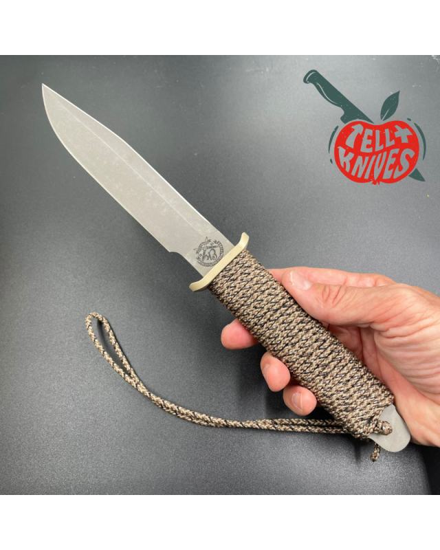 John EK - 1991 Commando Bowie - Operation Desert Storm Edition full tang 440C steel grey coating paracord wrapped handle John EK - 1991 Commando Bowie - Operation Desert Storm Edition full tang 440C steel grey coating paracord wrapped handle