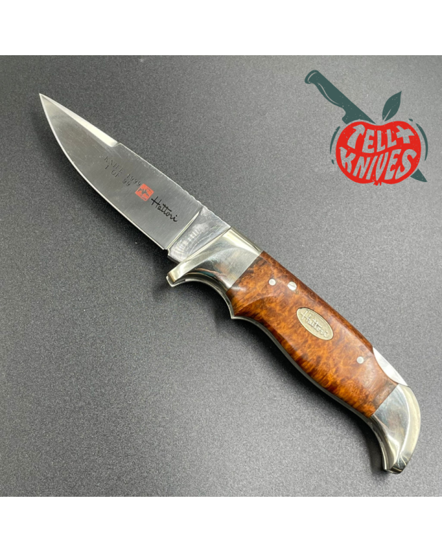 1999 Hattori Limited Edition H-51 folding knife VG-10 steel miror finish mahogany wood handle wood box 99pces