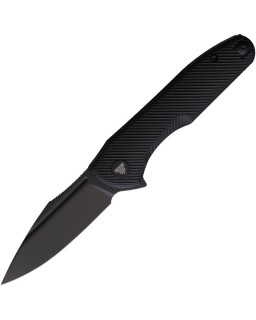 Antliae folding knife 14C28N steel blackwash finish blade Button Lock black G10 handle