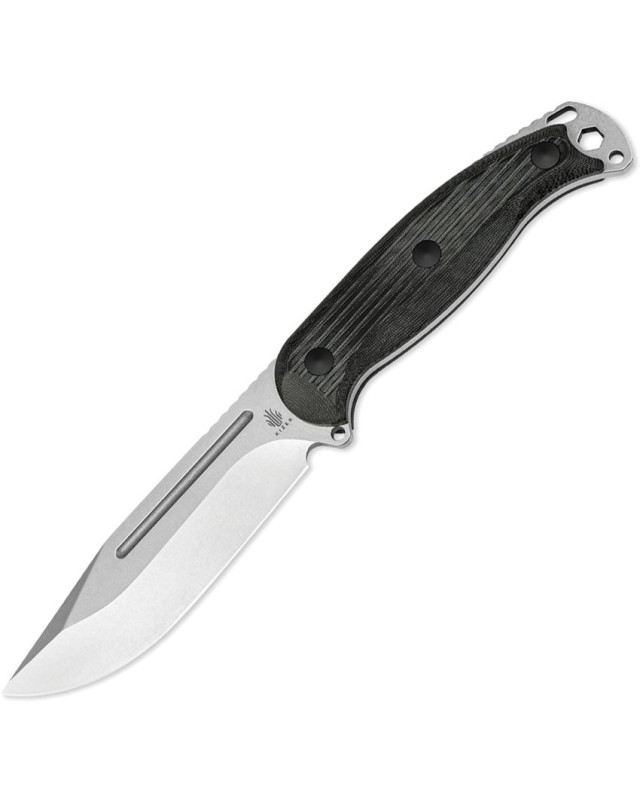 KIZER Cutlery Ursa Major Fixed Blade full tang AEB-L stainless steel satin finish blade micarta handle black kydex sheat