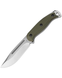 KIZER Cutlery Ursa Major Fixed Blade full tang AEB-L stainless steel satin finish blade OD green G10 handle black kydex