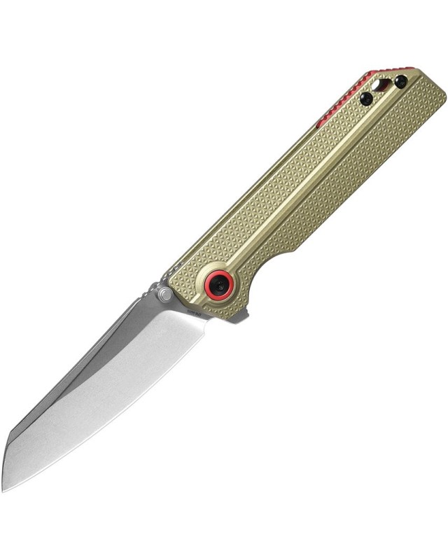 Oknife XEN-OAL S45VN steel stonewash finish blade framelock olive green aluminium handle flipper Ken Onion Design