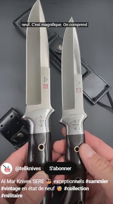AL MAR KNIVES AMK SERE 3007 Large Fighting Knife full tang AUS-6A steel micarta handle black leather sheath Special Forc video